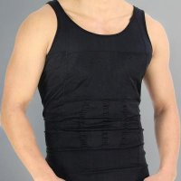 SLIM N LIFT BODY SHAPER SLIMMING T-SHIRT VEST FOR MEN UNDERSHIRT SLIMW(Black) (XL)