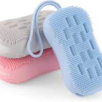 1Pack Double Sided Silicone Body Scrubber Bath Brush For Deep Cleansing