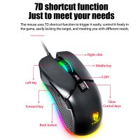 T-Wolf G590 USB Wired Gaming Mouse RGB Light 800-7200dpi ABS Computer Laptop Mice