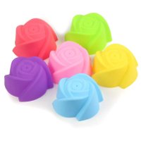 12 Piece Colorful Non-stick Silicone Cupcake Molds for Muffin Chocolate and baking - Reusable Cup Cake Pastry Liners