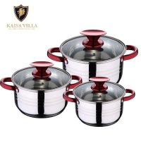 KAISA VILLA KV-6607 Stainless Steel Cooking Pots Sets Nonstick