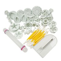 New 46Pcs/set Fondant Cake Decorating Sugar craft Plunger Cutter Tools Mold Cookies full set mold