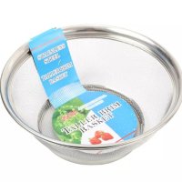 Kitchen Stainless Steel 28cm Mesh Strainer Colander Corner Taller Brim Basket