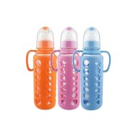 ALGO Baby Glass Feeder with Silicone Cover-Large-240ml (8oz)