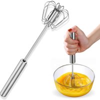 Egg Whisk, Stainless Steel Hand Push Whisk Blender for Home Egg Beater Milk Hand Push Mixer Stirrer - Kitchen Utensil for Blending, Whisking, Beating Stirring-Egg beater
