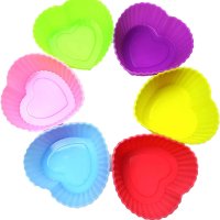 12 Piece Heart Shape Silicone Cupcake Moulds