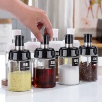 04 Pcs Of Glass Spice Jar 