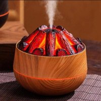Charcoal Fire Humidifier 2.2W 300ml Tank 30-50ml/h Spray Output.