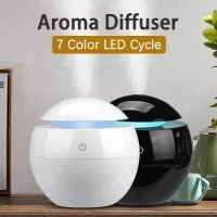 USB mini ultrasonic humidifier, ultrasmall air purifier with 7-color LED light-quiet room humidifier 