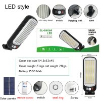 LED Solar Street Light With Remote Control Motion Sensor Waterproof Wall Light Garden Porch Garage Outdoor Security Lighting