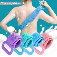 Silica gel Bath Towel Rub Brush Pull Back Strip Rub Back Belt Bathroom Tools