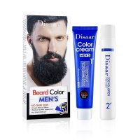 Disaar No Dark Skin Beard Product 100% Coverage 5 Minutes Restore Natural Black Beard Color Cream for Men