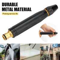 Adjustable Car Wash High Pressure Water Gun Straight Nozzle Aluminum Alloy Garden Hose Nozzle Car Home Cleaning Wash Spray Part