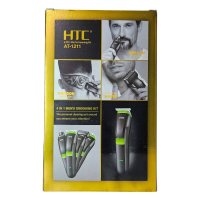 HTC 4 in 1 Men’s Face & Body Grooming Kit  Rechargeable USB Trimmer for Beard Hair Nose Ear Precision T-Blade with Carbon Steel Cutter