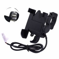 C1 With Charging Port Bike Mobile Holder Full Metal Body Phone Holder | 360 Degree Rotatable