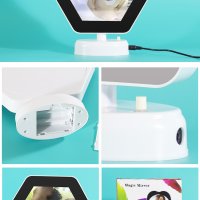 Magic Mirror Photo Frame with round LED for wall, bedroom, wall set Imported Quality