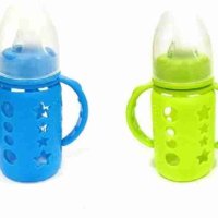  ALGO Baby Glass Feeder with Handle & Silicone Cover-Medium-120ml (4oz)