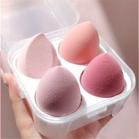 4pcs Makeup Sponge Powder Puff Dry and Wet Combined Beauty Cosmetic Ball Foundation Powder Puff Bevel Cut Make Up Sponge Tools