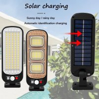 100 LED Wall Light with Motion Sensor, 3 Lighting Modes, Remote Control, Waterproof, for Garden